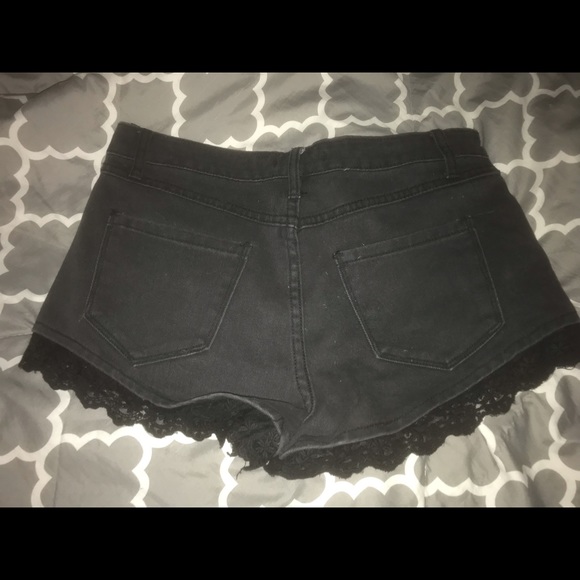 Black Forever 21 Shorts with Black Accent Lace - Picture 2 of 4